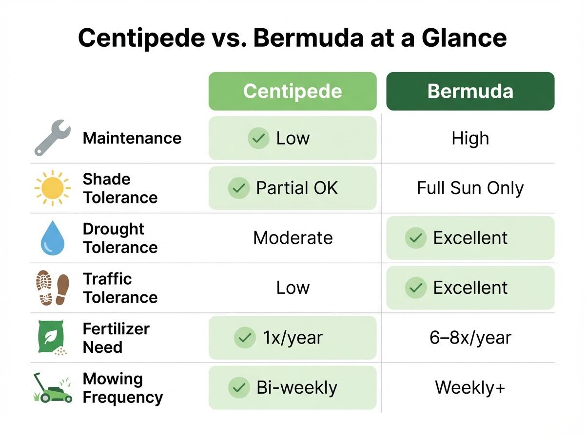 centipede vs bermuda